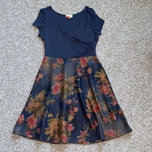 NWOT - Navy Floral Dress - L